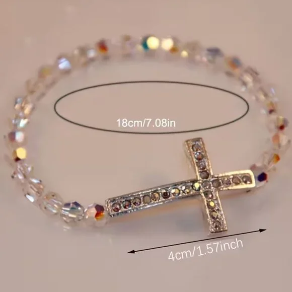 Crystal Cross Bracelet - New - Picture 2 of 2